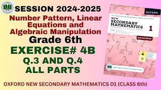 Ex 4B Q 3 and Q 4  Class 6 Math D1  Number pattern and algebraic manipulation [upl. by Purity]