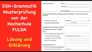 DSHGrammatik  Musterprüfung von der Hochschule Fulda [upl. by Damali]