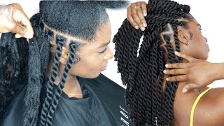 BEST WAY TO DO YARN TWIST NO RUBBER BANDS  GRIP TWIST BRAIDS  GRIP ROOTS [upl. by Htessil]