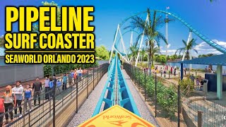 PIPELINE Surf Coaster Full Animated POV  SeaWorld Orlando 2023 [upl. by Itteb671]