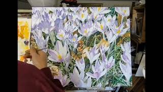 Crocus oil painting  Timelapse 12 [upl. by Lamdin]