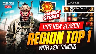 New Season Cs Rank push In Region Top 1 Lobby With Highest Streak Ever 🤯  Garena  Free Fire [upl. by Koziara]