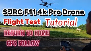 SJRC F11 4k pro Drone  Flight test 2024 Return to home GPS follow Tutorial [upl. by Norrat208]