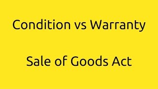 Learn Condition vs Warranty  Conditions and Warranties  CA CPT  CS amp CMA Foundation  BCom [upl. by Leander]