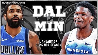 Dallas Mavericks vs Minnesota Timberwolves Full Game Highlights  Jan 7  2024 NBA Season [upl. by Nodnalb]