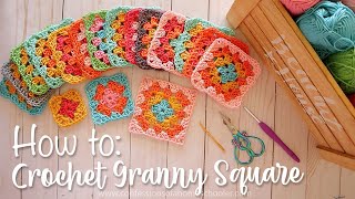 EASY CROCHET How to Crochet a Granny Square for Beginners [upl. by Kolnick162]