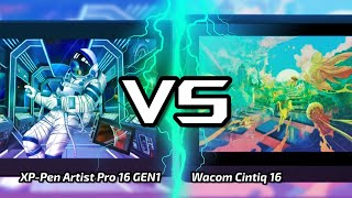 Wacom Cintiq 16 VS XPPen Artist Pro 16 GEN1 2024 Showdown [upl. by Pennie]