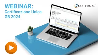 Webinar operativo Certificazione Unica 2024  GBsoftware [upl. by Ynnavoeg]