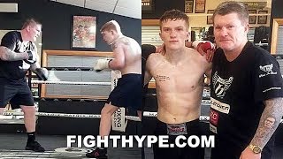 RICKY HATTON TEACHING SON SIGNATURE quotHITMANquot MOVES CAMPBELL PUTTING IN WORK FOR NEXT FIGHT [upl. by Venn]