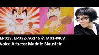 Anime Voice Comparison Meowth Pokemon [upl. by Ahcila971]