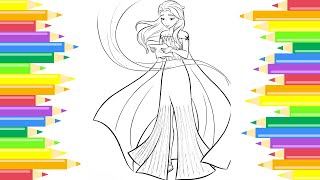 Princess Elsa and Bruni Frozen Colouring [upl. by Klara]