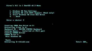 Boot Windows 98 without installation using Hiren Boot CD [upl. by Aitra]