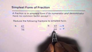 03 Reduce Fraction to Simplest Form [upl. by Elwira279]