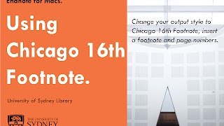 Using Chicago 16th footnote with Endnote for Mac [upl. by Lelia]