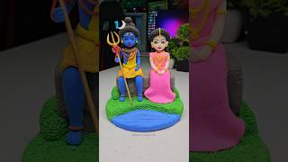 Parvati ji idol making with super clay 🌸 shiv ji and Parvati ji 🙏🏻 Har Har Mahadev shorts short [upl. by Kathrine]