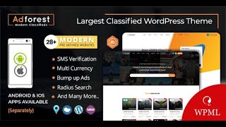 AdForest WordPress Classified Theme with Mobile App  Scripts Bundle [upl. by Vacuva]