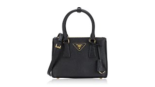 Prada Saffiano Lux Galleria Mini Double Zip Tote Nero [upl. by Goldston]