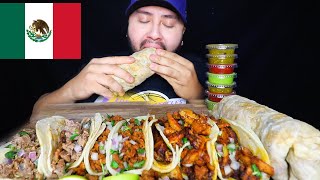 Authentic Mexican Food Mukbang • Burritos amp Tacos [upl. by Earvin]