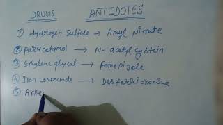 Part 2  ANTIDOTES OF DRUGS  by WEALTH PHARMACY A FAMILY OF STUDY [upl. by Eiliab]