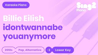 Billie Eilish  idontwannabeyouanymore Lower Key Karaoke Piano [upl. by Lyell]