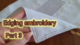 Hand embroidery  How to sew hemstitching tablecloth by hand  Embroidery techniques [upl. by Andryc]