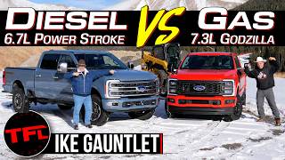 Can a GasPowered Ford F250 V8 Outtow a Power Stroke Diesel on the Worlds Toughest Towing Test [upl. by Suedaht]