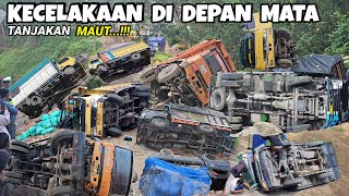 KECELAKAAN MAUTTruk TerbalikTruk Terjun Ke Jurang Di Tanjakan Extrime Batu Jomba truck BetuJomba [upl. by Schonfeld]