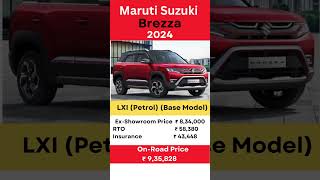 Brezza LXI base model on road price  maruti Brezza price  brezza LXI price brezza brezzafacelift [upl. by Pepin]