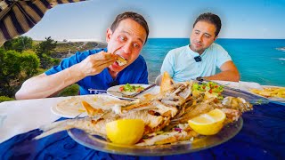 Seafood in Syria 🐟 FRIED FISH  Million Dollar View  Mediterranean Sea Syria [upl. by Truk235]