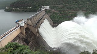 Srisailam Dam Gates Open Spectacular Water Flow [upl. by Mcclenon862]