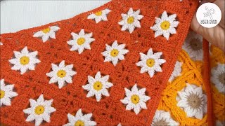 Crochet Trendy Bandana From Flower Granny Squares  Free Crochet Pattern [upl. by Ahtan215]