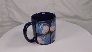 Disney Store EEYORE from WINNIE THE POOH Large Navy Ceramic Faces COFFEE MUG [upl. by Judas751]