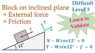 ProblemBlock on Inclined Plane  Friction  External Force  Physics  PHY1L3 [upl. by Nemra]