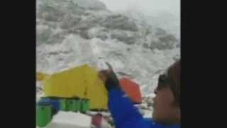 Earthquake triggers avalanches at Mt Everest [upl. by Leahicm]