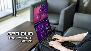 A Dual Screen OLED Ryzen Ai Laptop GPD DUO First Look [upl. by Nabi]