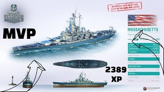 Warships🏴‍☠️  USS Massachusetts  4 Kills 2389 Base XP worldofwarships wows cqc [upl. by Pazit227]