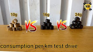 test drive on honda pcx 150 scooter roller 10g vs 16g vs24g petrol consumption per km [upl. by Leahcin]