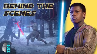 Kylo Ren vs Finn amp Rey Behind the Scenes Edit  Star Wars The Force Awakens Lightsaber Duel [upl. by Ardnohsed]