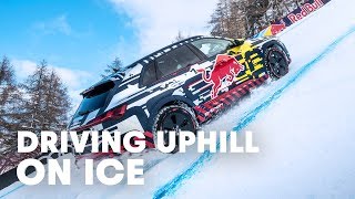 Mattias Ekström Drives Up Worlds Most Challenging Ski Slope [upl. by Mariquilla]