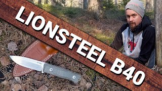 Recension av Lionsteel B40  En Bushcraftkniv  Recension 14 [upl. by Pubilis]