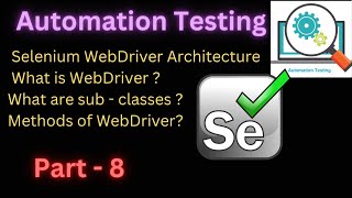 Part  8  Selenium WebDriver Architecture  What is WebDriver   What are subclasses  selenium [upl. by Macguiness378]