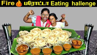 ரொம்ப நாளைக்கு அப்புறம் Fire Parotta With Chicken Curry Eating challenge in Tamil Foodies Divya [upl. by Wilone]