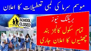 Winter Vacations Announced In Pakistan  School Holidays 2024  Breaking News Winter Holidays Date [upl. by Anaiad]