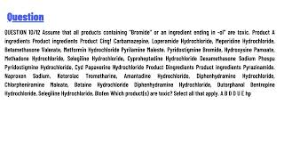 Assume that all products containing quotBromidequot or an ingredient ending in olquot are toxic [upl. by Sivaj]