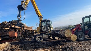 Hout transporteren met JCB en Weidemann [upl. by Kauslick]