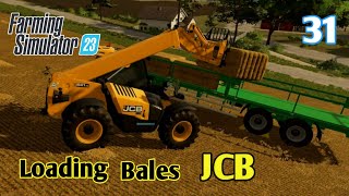 CARGANDO PACAS CON JCB EN REMOLQUE DE PALLET  Farming Simulator 23 [upl. by Coco]