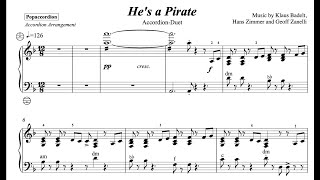 Hes a Pirate aus quotFluch der Karibik Akkordeonduoversion mit NotenSheet music [upl. by Nahgeam]