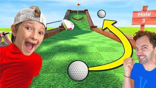 Dad VS Son MINI GOLF GAME 3 Miracle Putt Level 9999 [upl. by Walters391]