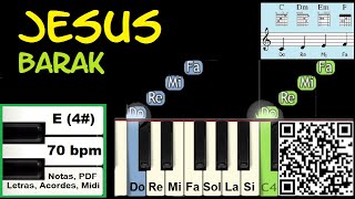 JESUS Barak Piano Tutorial Facil Partitura Acordes Pista [upl. by Marv]