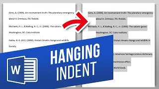 How to Do a Hanging Indent in Word  How to Format a Bibliography in APA Style  References in Word [upl. by Esenwahs]